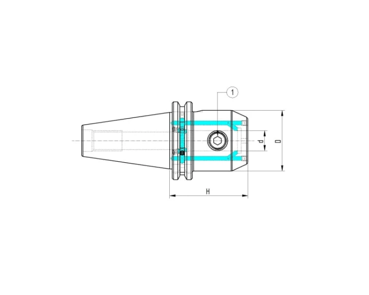 Oprawka WELDON TOOLHOLDER SK40 END MILL H.100 D.32 WITH COOLANT SUPPLY