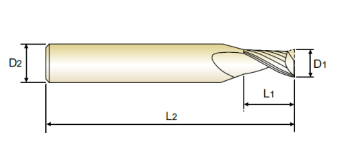 Frez ALU-POWER 1FL E/M 2x3x8x50